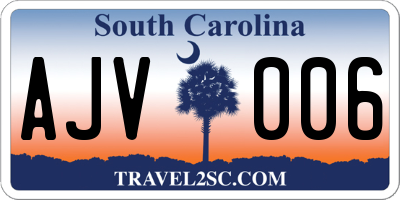 SC license plate AJV006