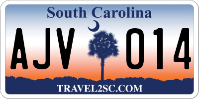 SC license plate AJV014