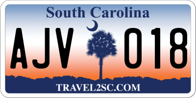 SC license plate AJV018