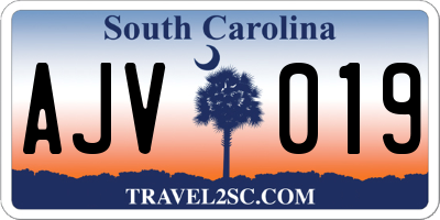 SC license plate AJV019