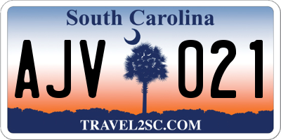 SC license plate AJV021
