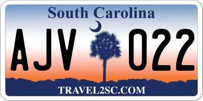 SC license plate AJV022