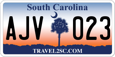 SC license plate AJV023