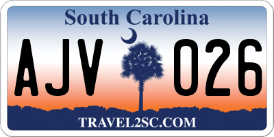 SC license plate AJV026