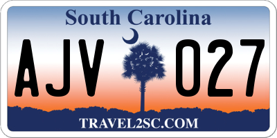 SC license plate AJV027