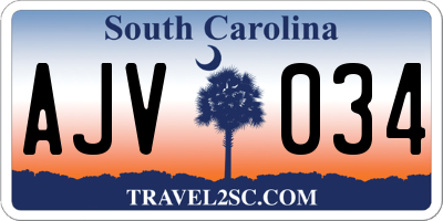 SC license plate AJV034