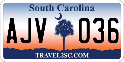 SC license plate AJV036