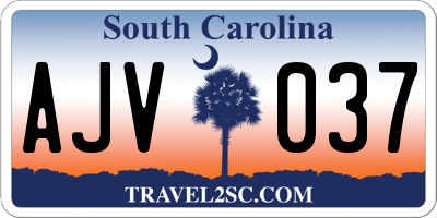SC license plate AJV037