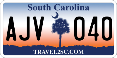 SC license plate AJV040