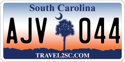 SC license plate AJV044
