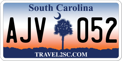 SC license plate AJV052