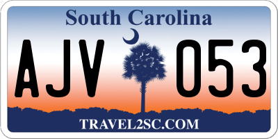 SC license plate AJV053