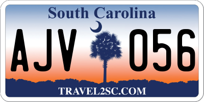 SC license plate AJV056