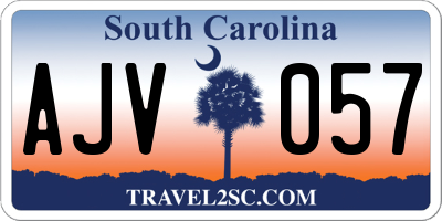 SC license plate AJV057