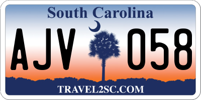 SC license plate AJV058