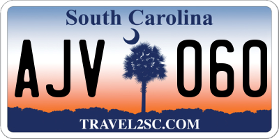 SC license plate AJV060