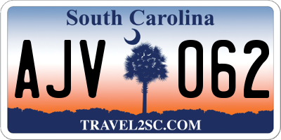 SC license plate AJV062
