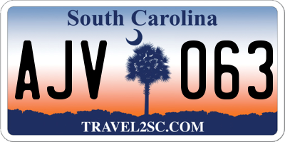 SC license plate AJV063