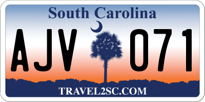 SC license plate AJV071