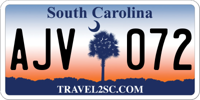SC license plate AJV072