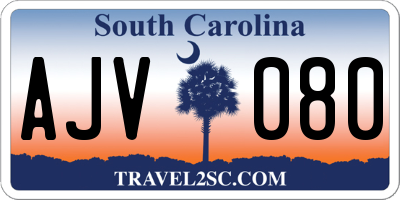 SC license plate AJV080