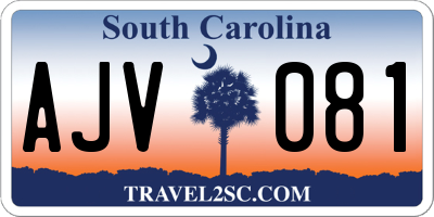 SC license plate AJV081