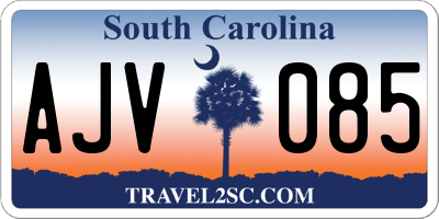 SC license plate AJV085