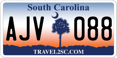 SC license plate AJV088