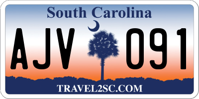 SC license plate AJV091