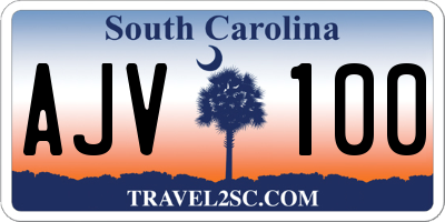 SC license plate AJV100