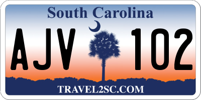 SC license plate AJV102