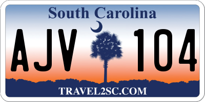 SC license plate AJV104