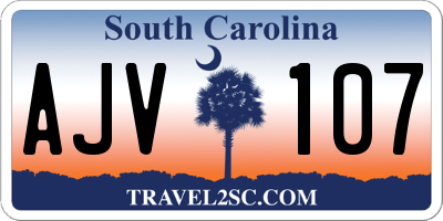 SC license plate AJV107