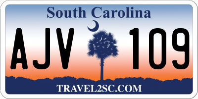 SC license plate AJV109