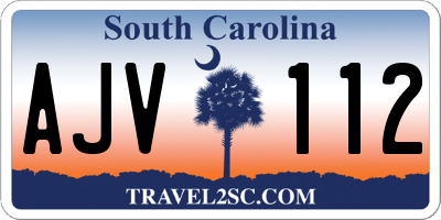SC license plate AJV112