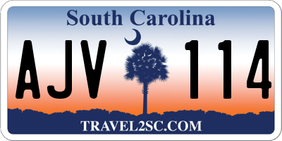 SC license plate AJV114