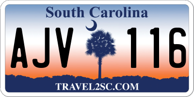 SC license plate AJV116