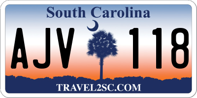 SC license plate AJV118