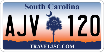 SC license plate AJV120