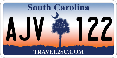 SC license plate AJV122