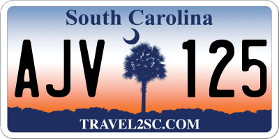 SC license plate AJV125