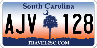 SC license plate AJV128
