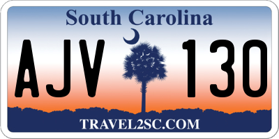 SC license plate AJV130