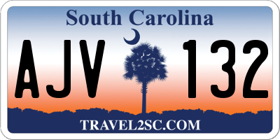SC license plate AJV132