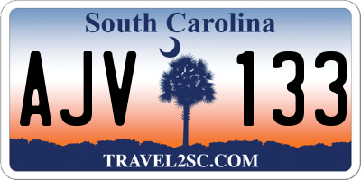 SC license plate AJV133