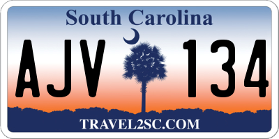SC license plate AJV134