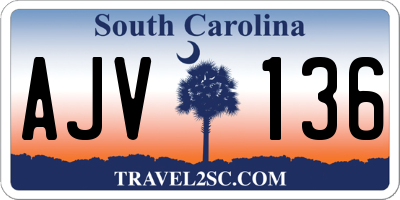 SC license plate AJV136