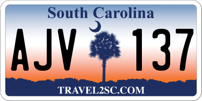 SC license plate AJV137
