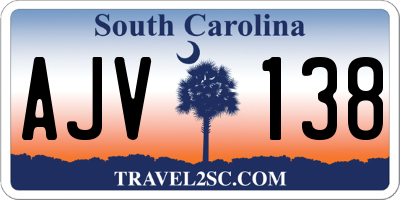 SC license plate AJV138