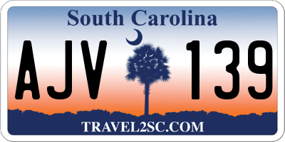 SC license plate AJV139